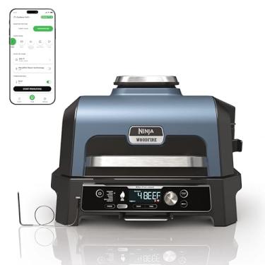 Imagem de Ninja OG951 Woodfire Pro Connect Premium XL churrasqueira e defumador ao ar livre, Bluetooth, habilitado para aplicativo, Master Grill 7 em 1, defumador de churrasco, fritadeira a ar livre, tecnologia