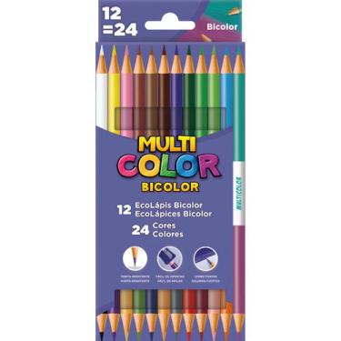 Imagem de Lápis De Cor Bicolor 12 24 Cores Multicolor Faber Escolar - Faber-Cast