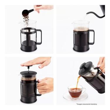 Imagem de Cafeteira Francesa Preto em Vidro 600ml - FRATELLI
