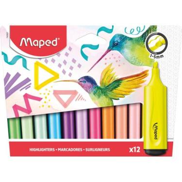 Imagem de Marca Texto Pastel + Neon Estojo c/ 12 Cores Sortidas Maped