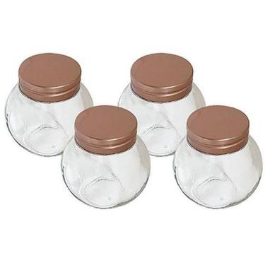 Imagem de Jogo De Potes Hermético Vidro 190ml 4 Pçs Hauskraft - Haüskraft, 900ml