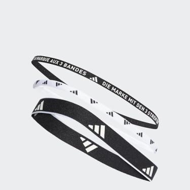 Imagem de Faixas Cabelo Adidas Treino Pacote 3 Unidades (Preto e Branco)(DTT05)