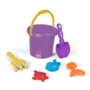 Imagem de Balde Baldinho Praia Roxo C/ Pas e Acessorios - Tateti 3009 - Ta Te Ti