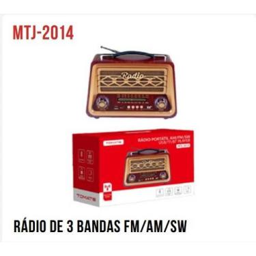 Imagem de Rádio Retro De 3 Bandas Fm am sw Bluetooth Tomate Mtj2014, Marron clar