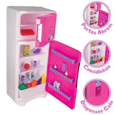 Imagem de Geladeira Grande Duplex Infantil com Acessórios Portas Abre e Fecha - 