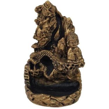 Imagem de Incensario cascata ponte buda hindu orando de resina - HP Decor