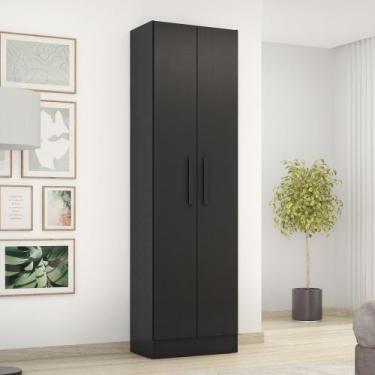 Imagem de Armário Multiuso Escritório NT4045 com 2 Portas e Prateleiras Preto/Tx