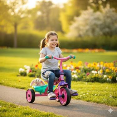 Imagem de Triciclo Infantil para Meninos e Meninas Conforto , Leve e Divertido E