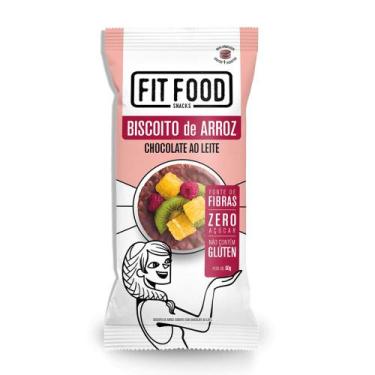 Imagem de Biscoito de Arroz Com Chocolate ao Leite Sem Glúten FitFood 70g