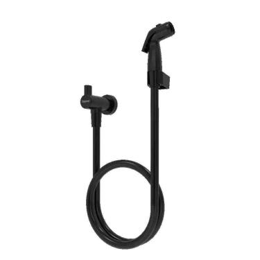 Imagem de Ducha Higiênica Plus Black com Jato Eficiente e Controle Preciso Preto Fosco Zagonel com Registro Gatilho e Suporte