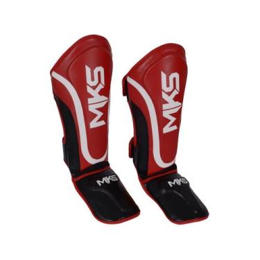 Imagem de Caneleira de Muay Thai e Kickboxing MKS Prospect Preto/Vermelho, Verme