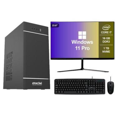 Imagem de PC Computador Completo eFacini Intel Core i7 3ª Gen 16GB Windows 11 Pr