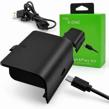 Imagem de Bateria Recarregável Preta 800mAh e Cabo Carregador USB Compatível com