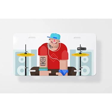 Imagem de Capa para placa de carro estilosa para baterista Play On Cajon – Capa para placa de carro – Capa para placa de carro 15 x 30 cm