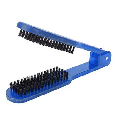 Imagem de Escova de cabelo com cerdas, pente macio de desembaraçamento de duas faces para alisamento de cabelo(azul)
