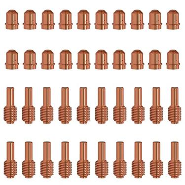 Imagem de KEMAO 20 pçs 420117 bocal de corte plasma 20 peças pontas de eletrodo 420120 adequado para maçaneta de corte plasma fina PMX 30XP consumível