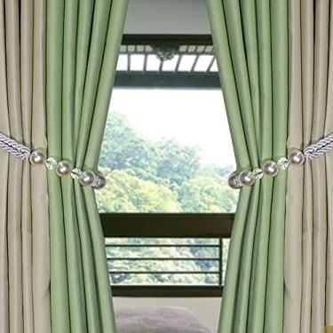 Imagem de 1 peça cortina tieback bling acessórios de atadura Suporte de cortinas fivela corda de gravata decorativa para casa, branco, 2 peças