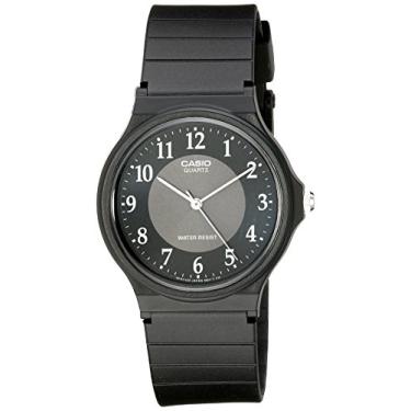Imagem de Casio Relógio masculino MQ24-1B3 com pulseira de borracha preta, Preto, NO SIZE, Com elástico preto