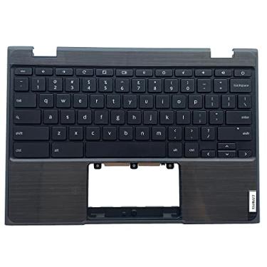 Imagem de LTPRPTS Peça de montagem de teclado de apoio de mão para laptop de substituição para Lenovo Chromebook 100E 2th 5CB0T79741 preto