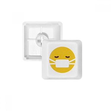 Imagem de Máscara Sick Mask amarela fofa online Chat PBT Teclas para teclado mecânico branco OEM sem impressão marcadora