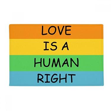 Imagem de DIYthinker Tapete de chão com ilustração de bandeira de arco-íris lésbica gay antiderrapante tapete de porta de banheiro