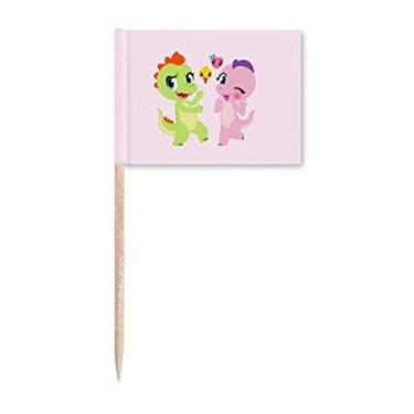 Imagem de Bandeira de palito de dente Dinosaur Kingdom Love You para decoração de festa