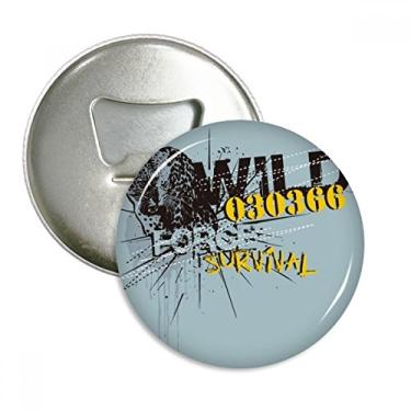 Imagem de Emblema multifuncional Graffiti Street amarelo azul leopardo padrão abridor de garrafas ímã de geladeira