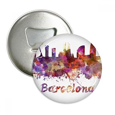 Imagem de Barcelona Espanha City Abridor de garrafas em aquarela com ímã de geladeira emblema multifuncional