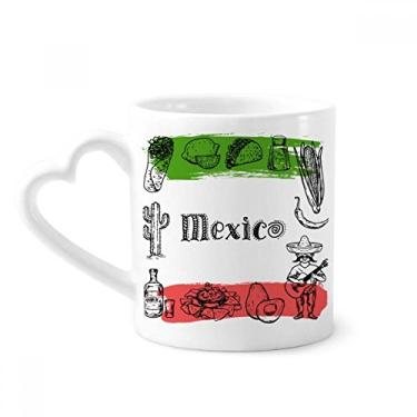 Imagem de Caneca de desenho de cacto mexicano Cuisine café cerâmica copo de coração de vidro