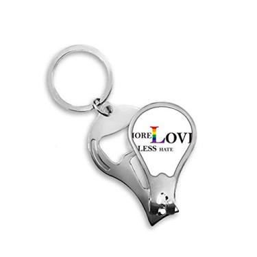 Imagem de Chaveiro abridor de cortador de unhas LGBT Rainbow Flag More Love Less Hate