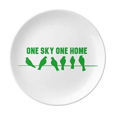 Imagem de One Sky One Home Protect Earth Plate Decorativo Porcelana Salver Louça Prato de jantar