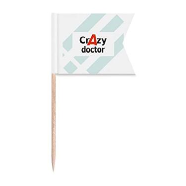 Imagem de Bandeiras de palito de dente Brief Best Cool Doctor Physician para marcação de etiquetas para bolo de festa, prato de queijo