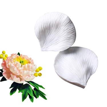 Imagem de Molde de silicone flor de peônia pétala floral molde de veio para todos os fins para folhas de flores de goma para decoração de bolos, chocolate, artesanato de açúcar, decoração de bolo, argila