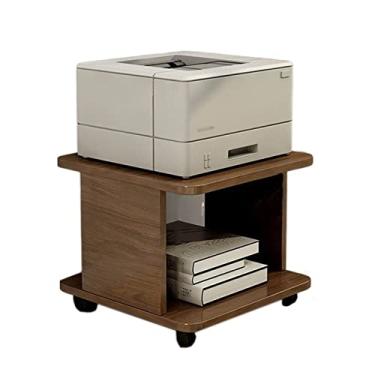 Imagem de Suporte de impressora industrial suporte de impressora carrinho prateleira de chão suporte de copiadora de mesa móvel armazenamento sob a mesa carrinho de armazenamento em rodas para impressora de mesa de casa e escritório (cor: 1, tamanho: 40x50x28cm)