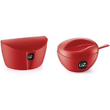 Imagem de Kit 2 Peças Para Cozinha Com Saleiro E Açucareiro Com colher BPA free UZ cor:Vermelho