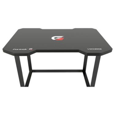 Imagem de Mesa Gamer Fortrek Vickers, Preto E Vermelho, Pés Niveladores, Tampo D