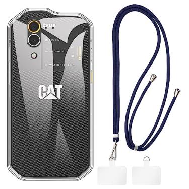 Imagem de Shantime Capa CAT S60 + cordões universais para celular, pescoço/alça macia de silicone TPU capa protetora para CAT S60 (4,7 polegadas)