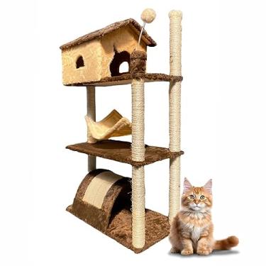 Imagem de Arranhador Gato Casa Com Rede Camarote Premium (Bege)