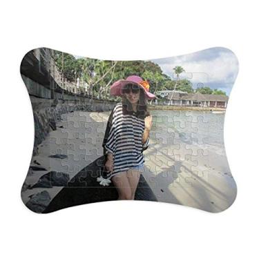 Imagem de Enfeite de quebra-cabeça de pedra de Ellie Yao para decoração de quadros, de coqueiro, de praia