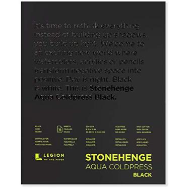 Imagem de Stonehenge Aqua Almofada preta, 63,5 kg, prensa fria, 20 x 25 cm, 15 folhas