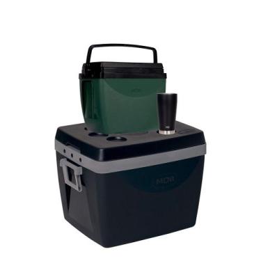 Imagem de Kit Caixa Térmica Cooler 75L E 18L Copo Térmico Mor Verde