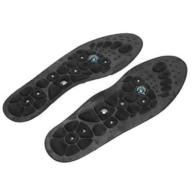 Imagem de 01 Palmilhas respiráveis para massagem nos pés, palmilhas para alívio do sapato, terapia magnética para alívio da dor melhora a circulação sanguínea, massagem nos pés para mulheres e homens (preto, M 40-43)