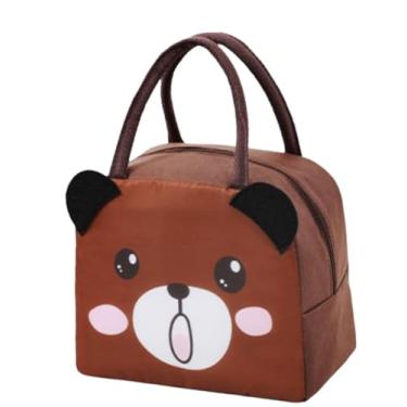 Imagem de Bolsa Térmica Lancheira Infantil Porta Marmita Lanche Menina Menino (Marrom-Ursinho)