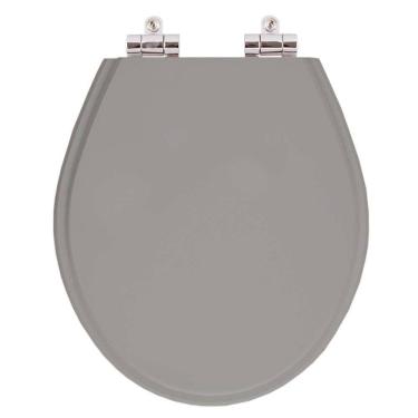 Imagem de Assento Sanitário Poliester Soft Close Ravena Cinza Vip (Cinza Escuro) para vaso Deca