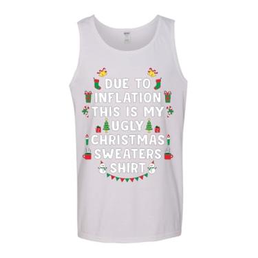 Imagem de Regata masculina Due to Inflation This is My Ugly Chirstmas, Branco, XXG