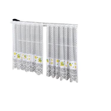 Imagem de Cortina Pia Vitro Renda Cozinha Limão 1,60X0,80 Alt