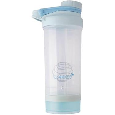 Imagem de Coqueteleira Shaker Academia Compartimento Suplementos Divisórias 600ml (Azul)