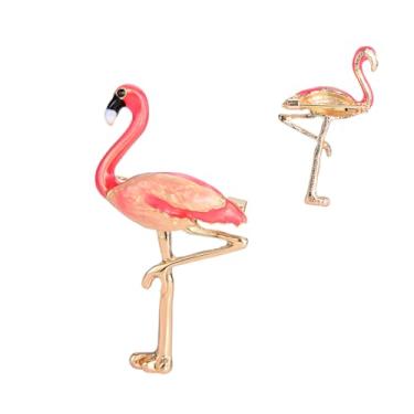 Imagem de VALICLUD Broche De Flamingo De Metal Alfinete De Metal Flamingo Alfinete De Flamingo Alfinete Animal Flamingo Lapela De Liga De Zinco Vermelho