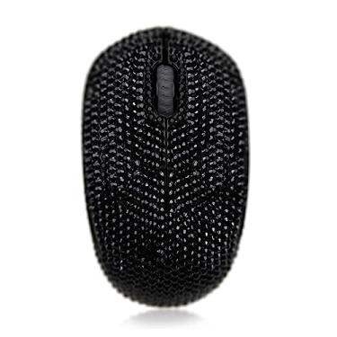 Imagem de Mouse sem fio Bling luxuoso, mouse silencioso de 2,4 G com receptor USB, mouse de computador portátil para PC, tablet, laptop, notebook - preto