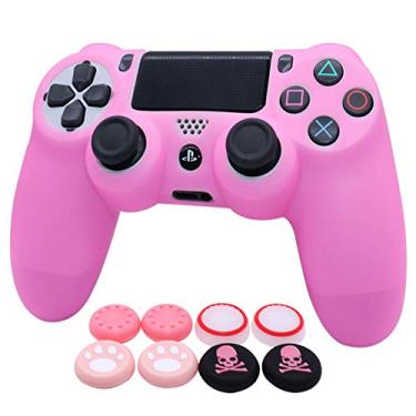 Imagem de Ralan Silicone Controller Skin Protector for PS4 - Pro Thumb Grip x6, Skull Cap Grip x2 (Camouflage Pink+White Pink)